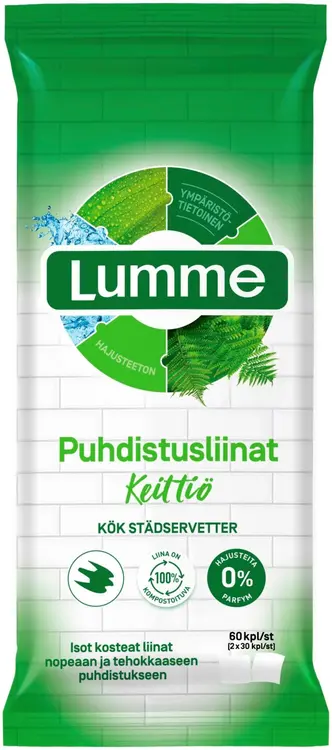 Lumme Keittiö kosteat puhdistusliinat 60kpl (2x30kpl)