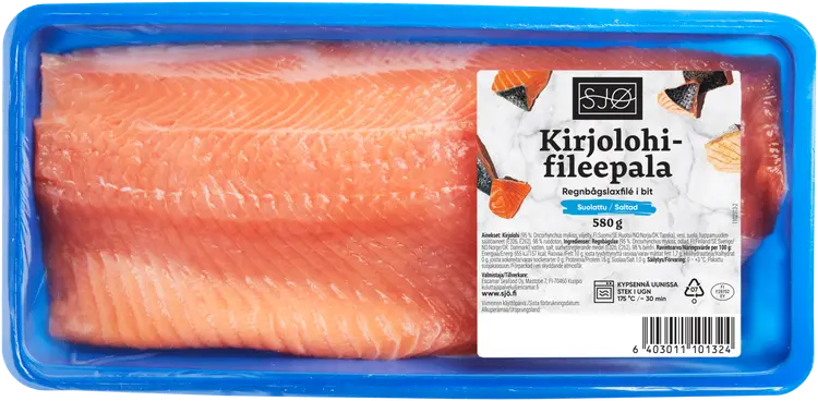 SJØ suolattu ruodoton kirjolohifileepala 580g
