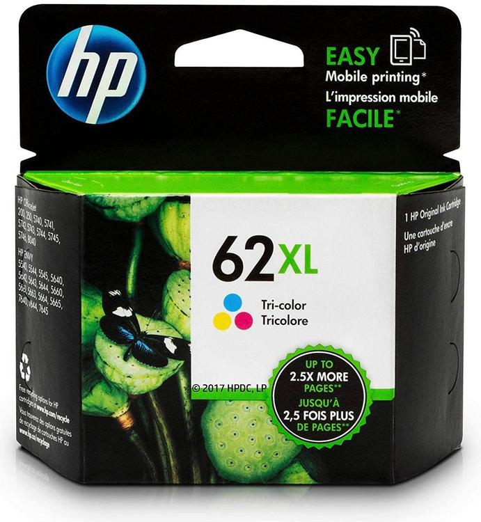 HP 62XL kolmiväri mustepatruuna