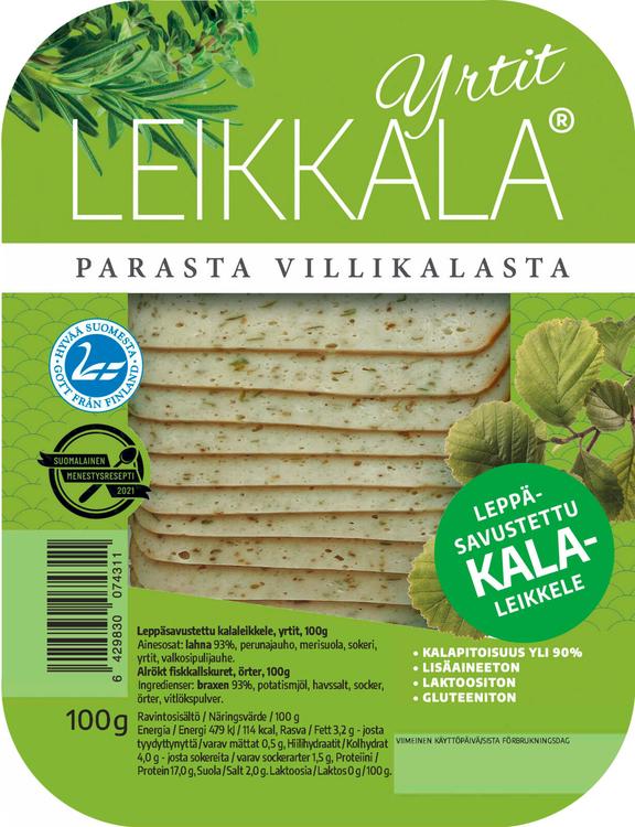 Leikkala- Leppäsavustettu kalaleikkele, yrtit 100G
