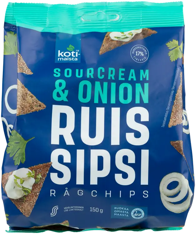 Kotimaista Ruissipsi Sourcream & Onion 150g