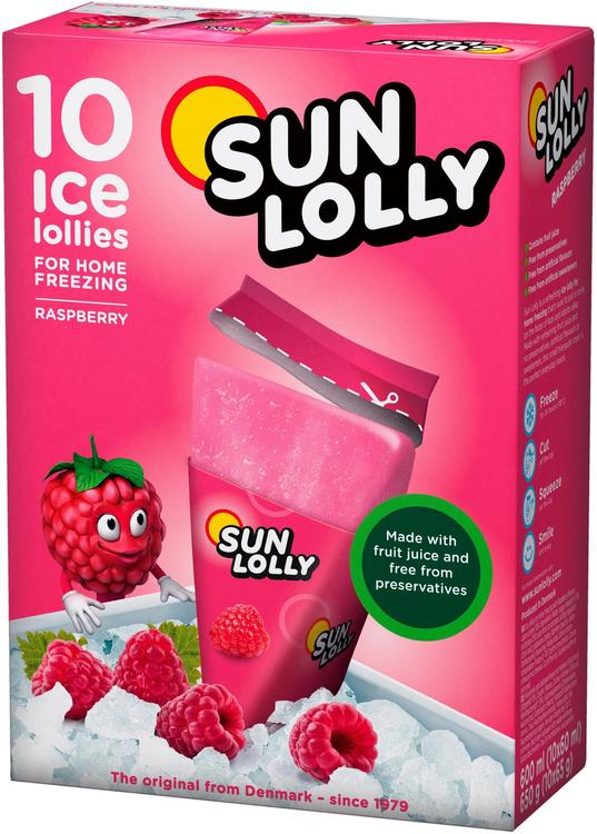 Sun Lolly 10x60ml/65g pakasta itse mehujää vadelma