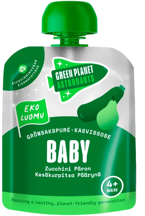 Green Planet Astronauts Luomu Kesäkurpitsa-Päärynäsose 4kk 70g