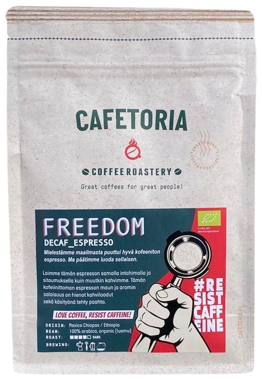 Cafetoria roastery #Resistcaffeine FREEDOM Espresso kofeiiniton luomukahvi papu 250g