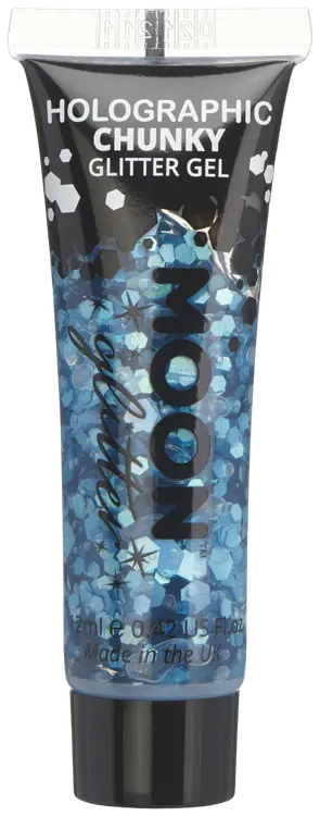 Holografinen sininen glittergeeli suuri kimalle 12 ml