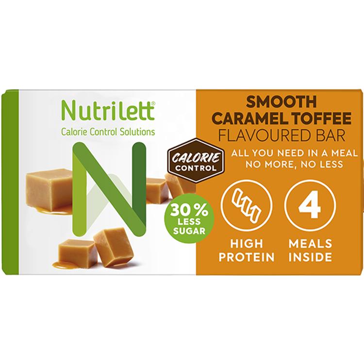 Nutrilett Smooth Caramel Toffee Flavoured Bar ateriankorvike karamellipatukka 4x57g
