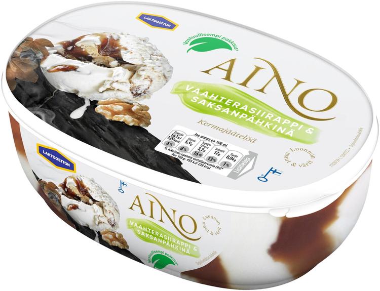 Aino Vaahterasiirappi & Saksanpähkinä Laktoositon kermajäätelö kotipakkaus 510g/900ml
