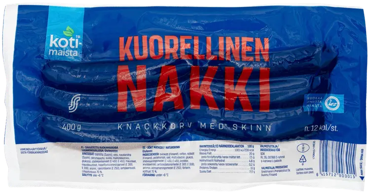 Kotimaista Kuorellinen nakki 400g