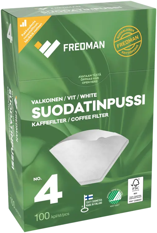 Fredman suodatinpussi No 4 valkoinen 100kpl
