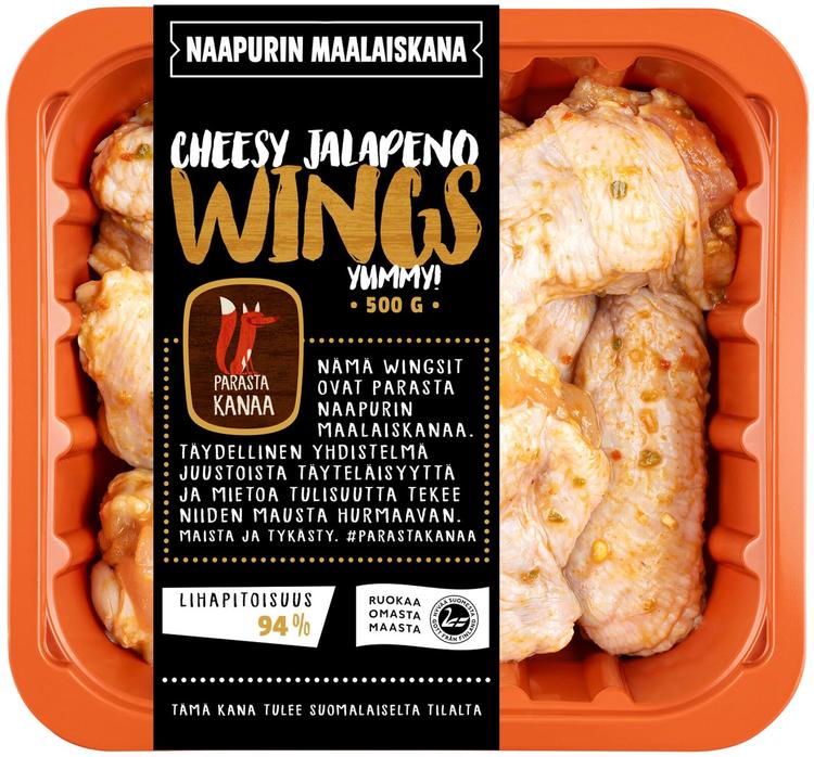 Naapurin Maalaiskanan wings, cheesy jalapeno 500g