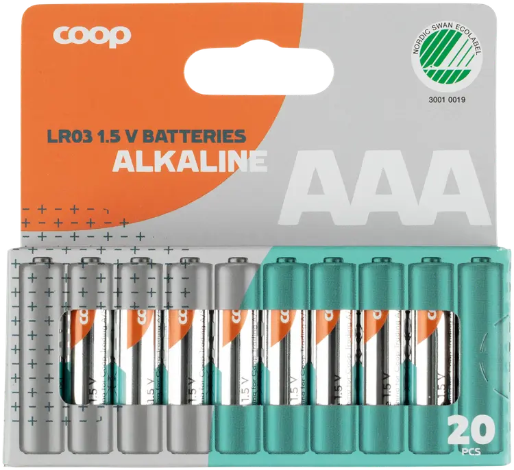 Coop alkaliparisto AAA/LR03/1,5V 20 kpl