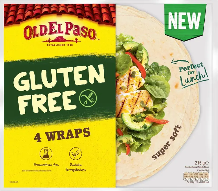 Old El Paso Gluteeniton Tortilla 4kpl/215g