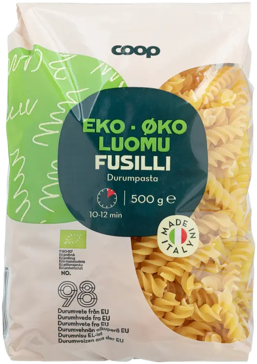 Coop Fusilli pasta luomu 500 g