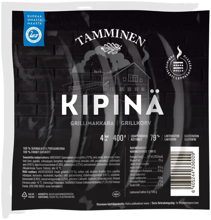 Tamminen Kipinä® grillimakkara 4kpl 400g