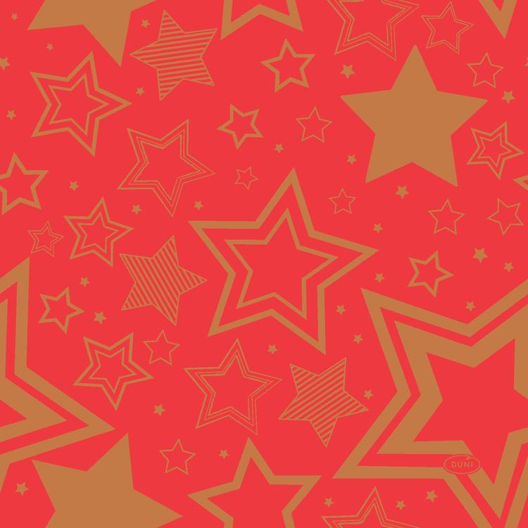 DUNI Tissue lautasliina 33 x 33 cm Holiday Star Red 3-krs, 20 kpl