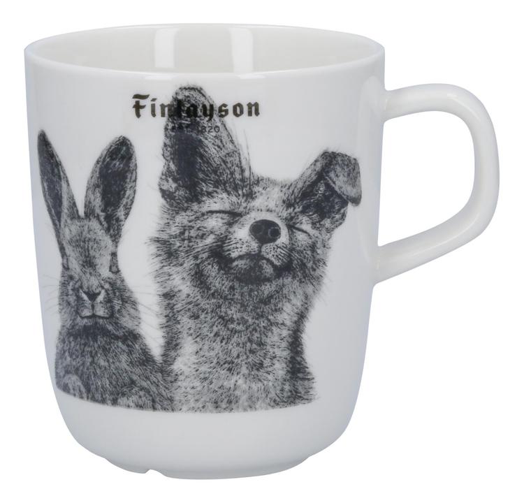 Finlayson muki Mittava 0,4l Villipedot musta-valkoinen