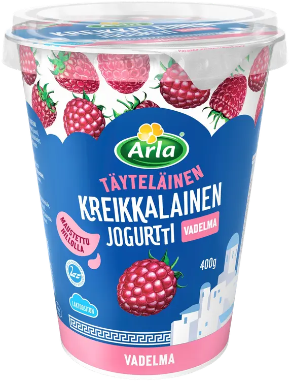 Arla Kreikkalainen jogurtti Vadelma 400 g laktoositon