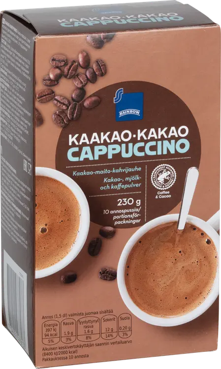 Rainbow 230g kaakao-cappuccino kahvijauhe 10 annosta
