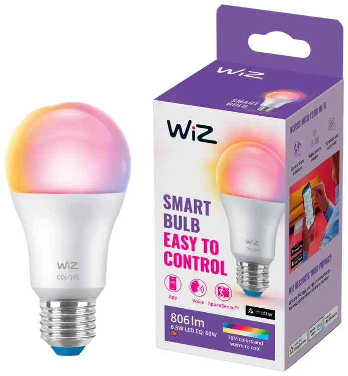WiZ älylamppu E27 A60 8.5W Color Wi-Fi