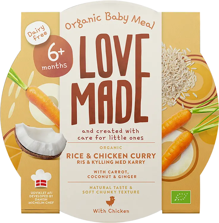 LoveMade Luomu riisiä & kanacurrya 6KK 185g