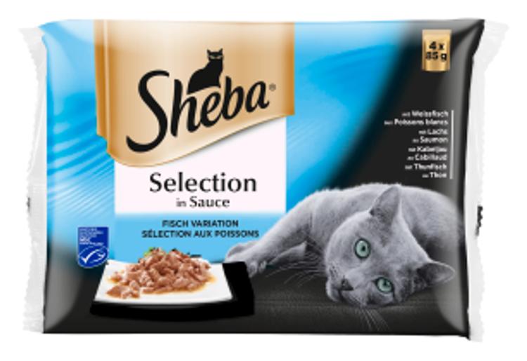 Kiisueine Select Slices SHEBA kalade valik kastmes, 4x85g