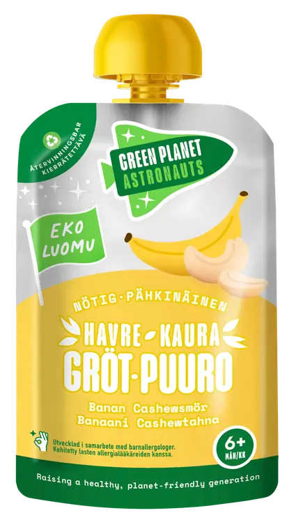 Green Planet Astronauts LUOMU pähkinäinen kaurapuuro banaani 100g 6kk+