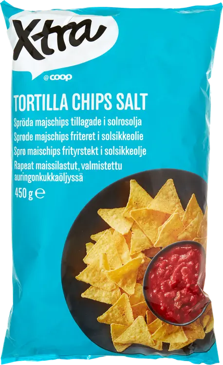 Xtra tortilla chips natural maissilastut 450 g