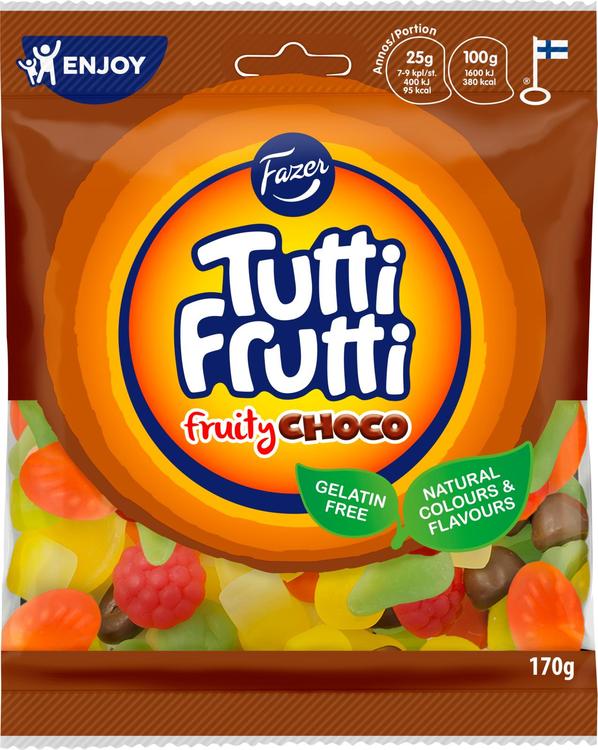 .Tutti Frutti Choco kummikommid 170 g