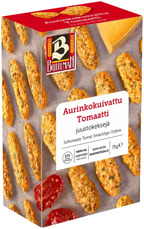 Buiteman juustokeksejä aurinkokuivattu tomaatti 75g