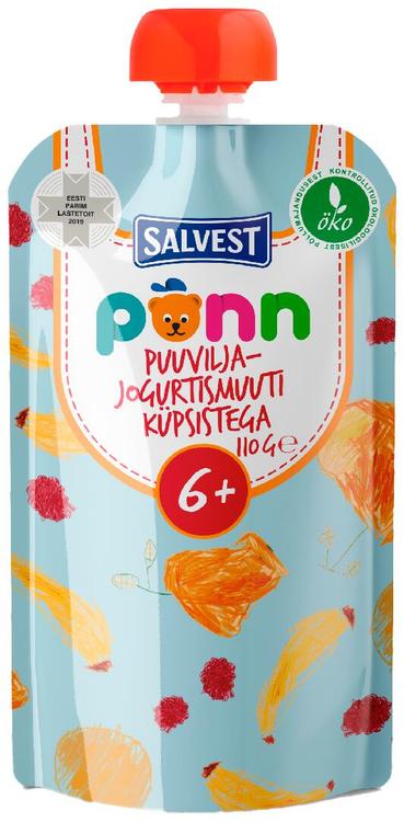 Põnn puuvil.-jogurtismuuti küpsistega 110 g, öko, alates 6-elukuust