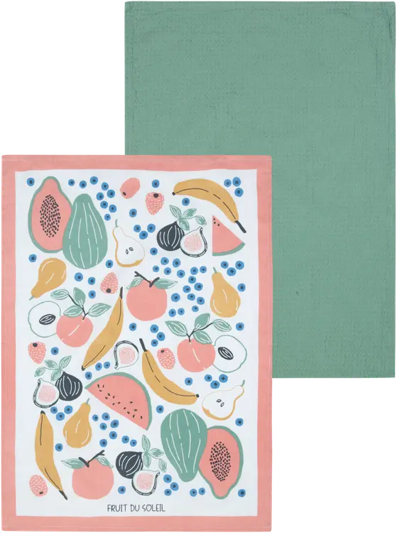 House keittiöpyyhe Jungle-fruits 2 kpl, beige