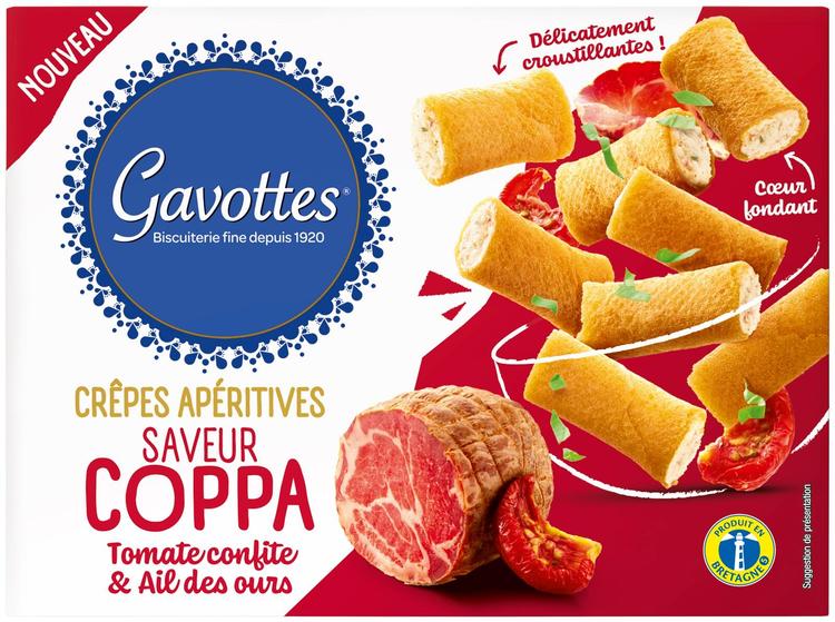 Gavottes Savoury Mini Crêpes suolakeksi coppa, tomaatti, valkosipuli 80 g