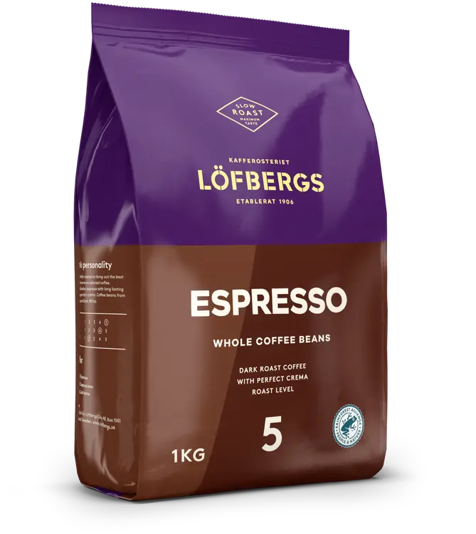 Löfbergs Espresso 1000 g Papukahvi Rainforest Alliance