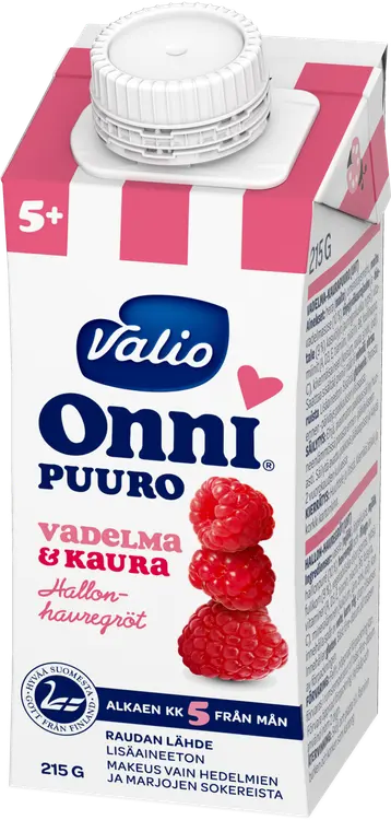 Valio Onni® vadelma-kaurapuuro 215 g UHT (alkaen 5 kk)
