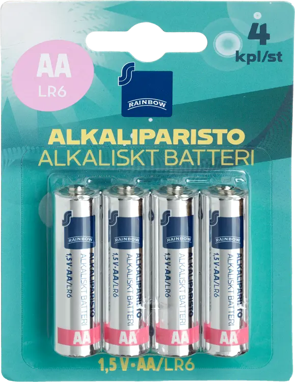 Rainbow alkaliparisto AA/LR6 1,5V 4 kpl