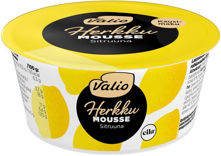 Valio Herkku mousse 100 g sitruuna laktoositon kausimaku