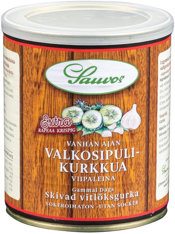 Sauvon 850/460 g Vanhan Ajan Valkosipuli Viipalekurkkua mausteliemessä