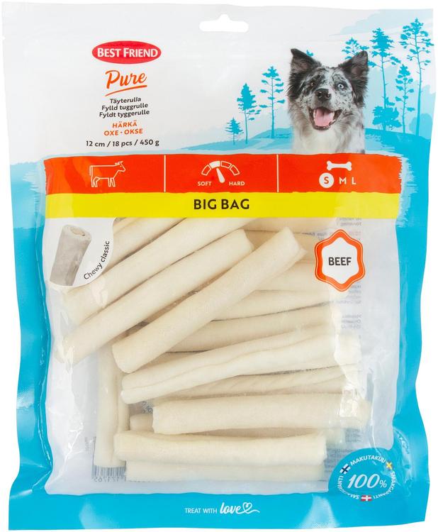 Best Friend Pure täyterulla härkä Big Bag 12 cm 18 kpl 450 g