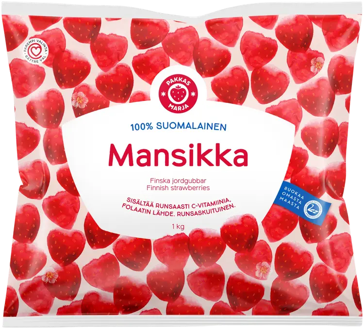 Pakkasmarja 100% suomalainen mansikka 1kg
