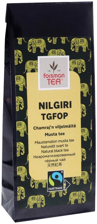 Forsman tea Nilgiri TGFOP Reilun kaupan musta maustamaton irtotee 60 g