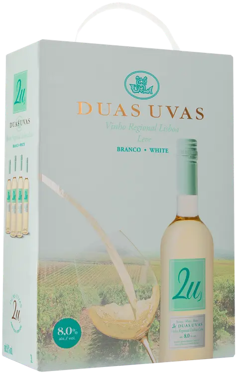 2U Duas Uvas Vinho Regional Lisboa Leve valkoviini 8,0 til-% 3L hanapakkaus