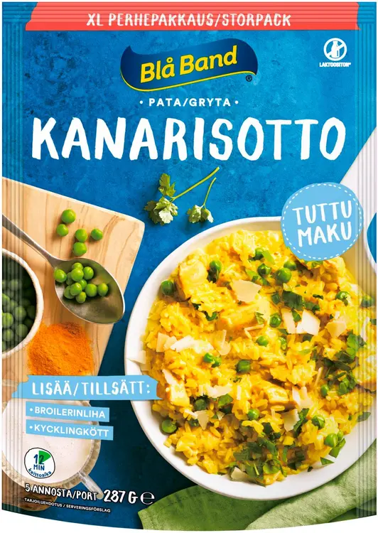 Blå Band vähälaktoosinen Kanarisotto XL perhepakkaus riisi-kasvis-mausteseos 287g