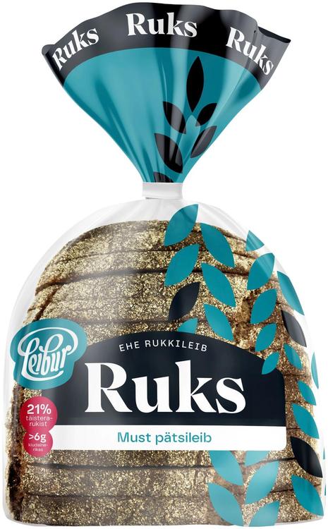 Leiburi Ruks Must pätsileib 390 g