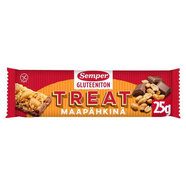 Semper Gluteeniton Treat Maapähkinä-Suklaa viljapatukka 25g