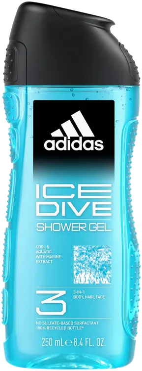 Adidas Ice Dive 3in1 Shower Gel 250ml, suihkugeeli miehet