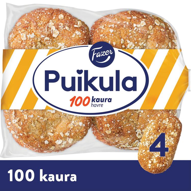 Fazer Puikula 100Kaura 4kpl 240g, kauraleipä
