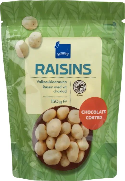 Rainbow 150g Raisins valkosuklaarusina