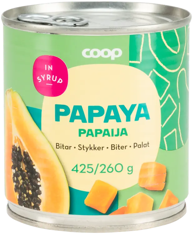 Coop papaijapalat sokeriliemessä 425/260 g