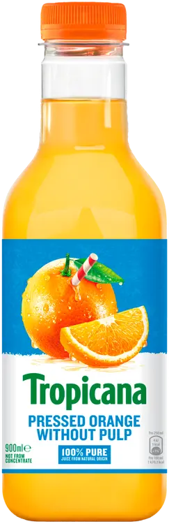 Tropicana pressed orange juice without pulp appelsiinitäysmehu ilman hedelmälihaa 0,9l