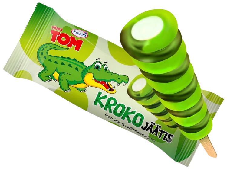 Õuna-, kirsi- ja vanillimaitseline jäätis Kroko 75g/80ml